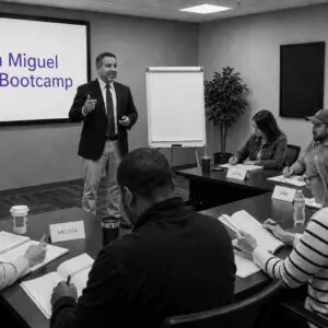 Instructor leading PMP bootcamp session
